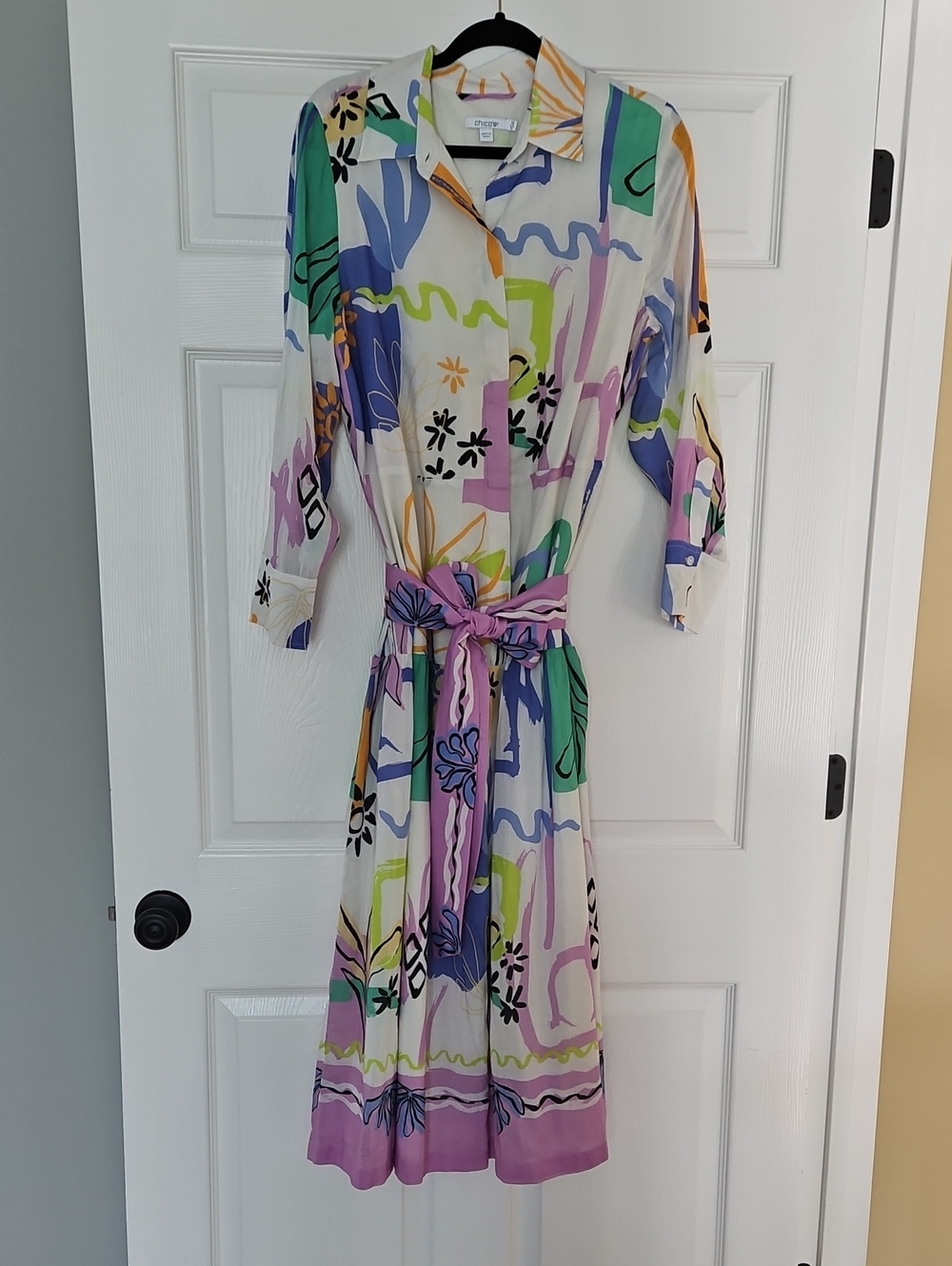 Abstract Print Shirt Dress in Pastel Multi By CHICO'S